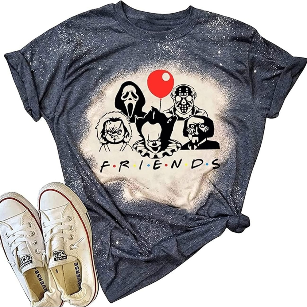 T-Shirt with Horror Characters Friends Women's XXL Shirt